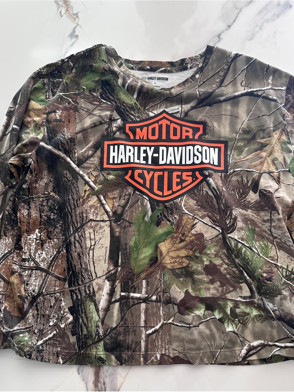 Harley-Davidson woman’s  Camo Long-Sleeve Shirt - Green/Brown